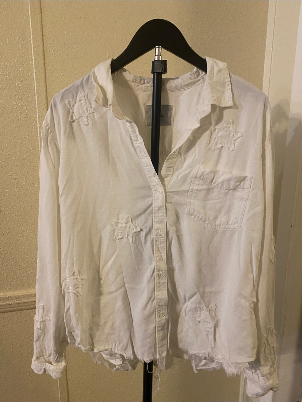 Rails White Star-Appliqué Button-Down Shirt